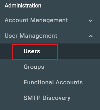 select Users under User Management
