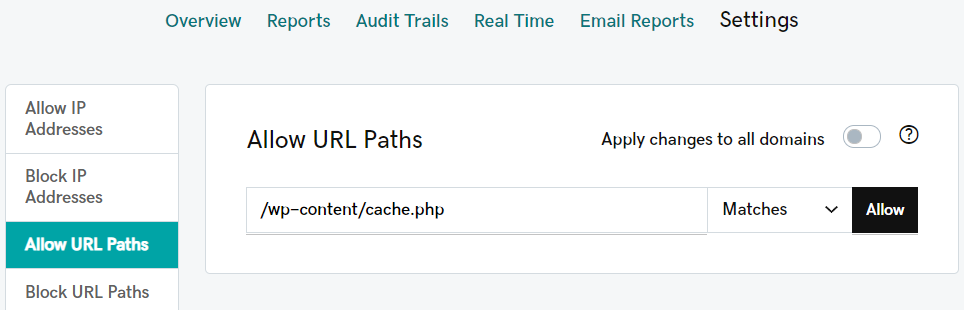 Allow URL Paths Matches
