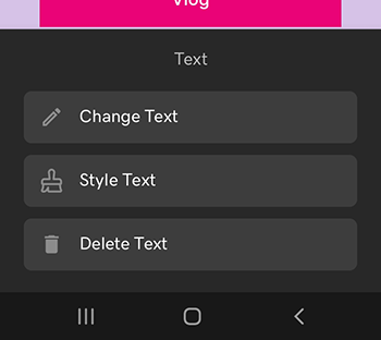 Edit options for text in Link in Bio on Android