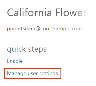 Manage user settings
