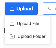 The options for Upload shown.