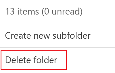 Select Delete folder from the flyout menu