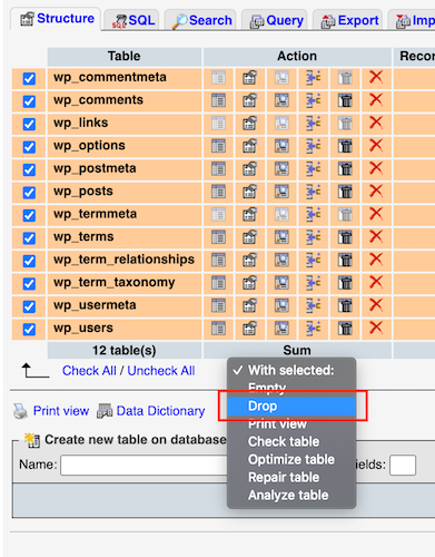 an image showing how to select check all and select drop from the pull-down menu