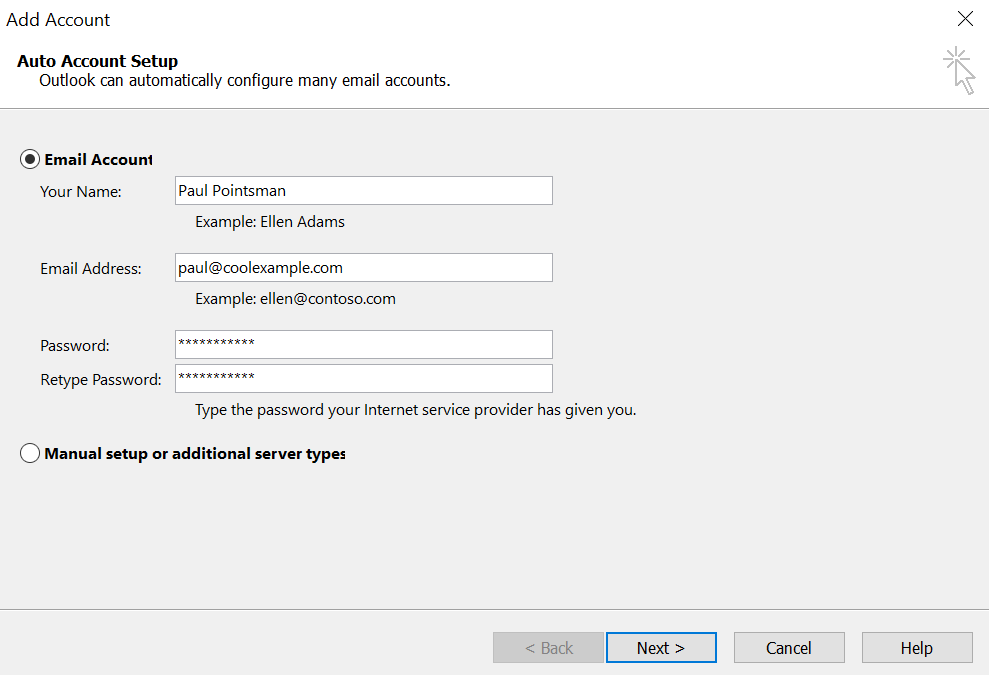 이메일 주소 정보 추가