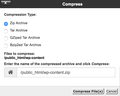 select compress files