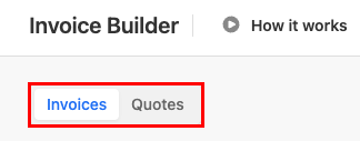 The Invoices and Quotes buttons highlighted.