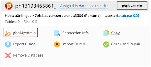 Select phpMyAdmin