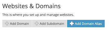 Wählen Sie Domain-Alias hinzufügen