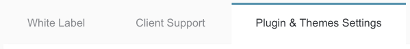 Plugin and themes settings tab