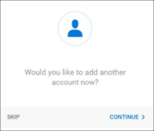 別のアカウントを追加するか、スキップして受信トレイに進む