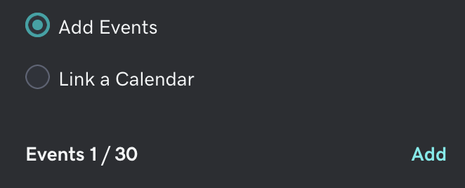W + M adicionar manualmente eventos ao calendário