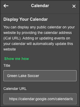 Change title and iCal URL