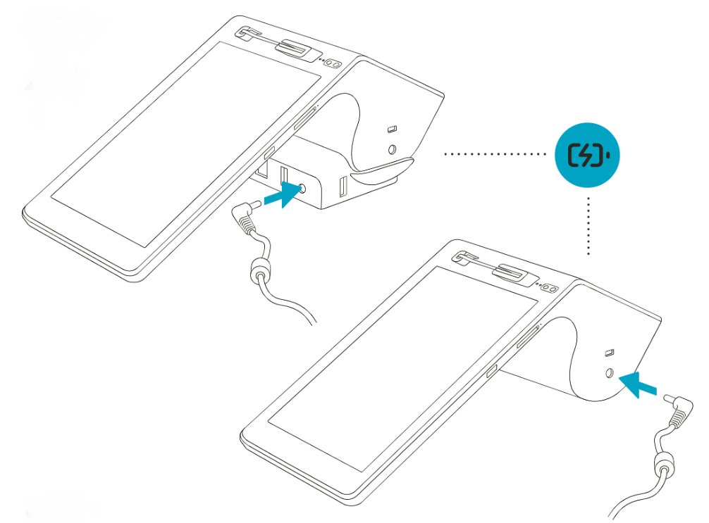 charge the device with a charging cradle or USB cord