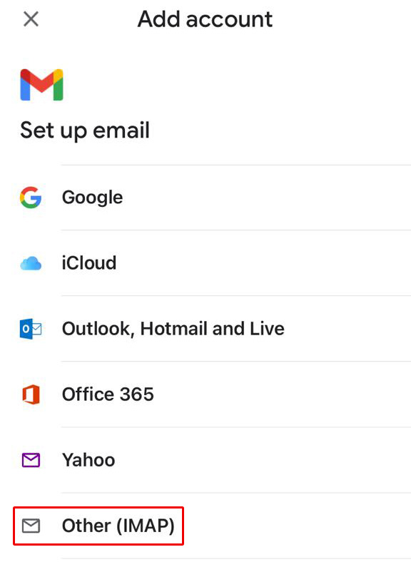 Choosing IMAP