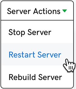 kliknij przycisk Restartuj serwer