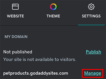 Manage the domain connected to your website