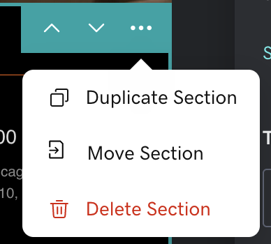 W+M delete section menu