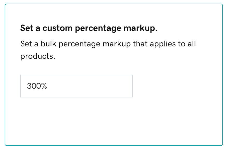 select custom percentage markup