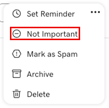 Mark not important from within a conversation on the web