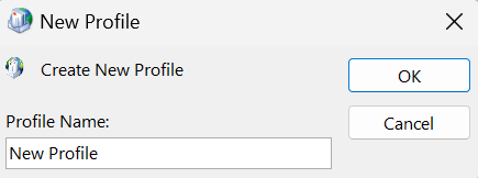Enter a profile name and then ok