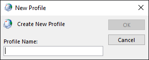 Geben Sie Profilname eingeben ein und klicken Sie auf OK