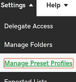 manage preset profiles