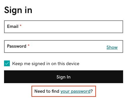 enter your email address to reset your password