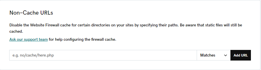 Non-Cache URLs