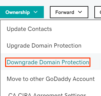 Downgrade von Domainschutz
