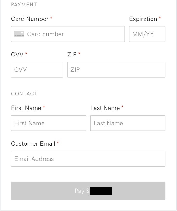 Pay Buttons payment interface for visitors