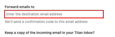 The Forward emails to field highlighted.