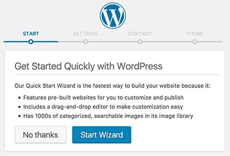 WordPress wizard Snel aan de slag