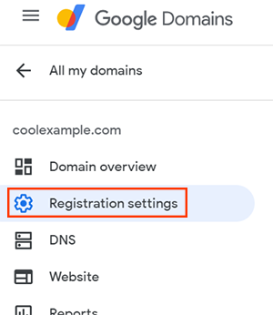 select Registration settings in your Google account