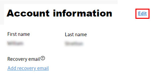 Edit account information