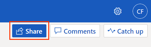 Share button on Word