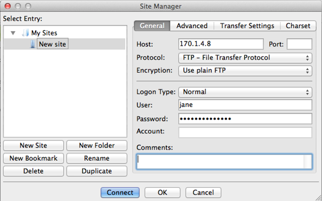 filezilla tls ayarları