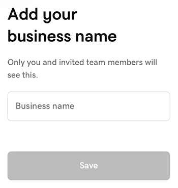 Enter business name