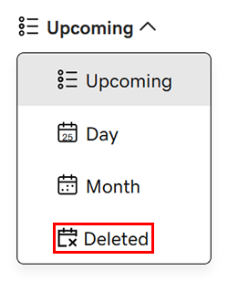 Filter by deleted events