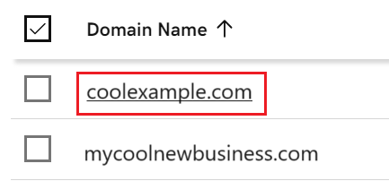 Select the domain from the Domain Portfolio list.