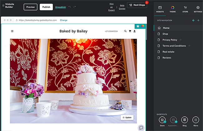 GoDaddy classic Website Builder