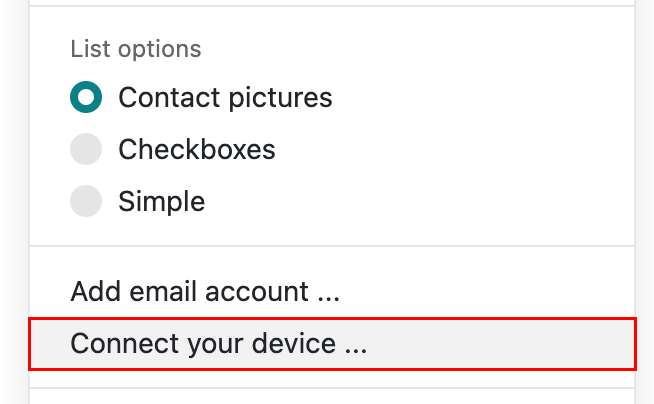 select settings and then connect your device