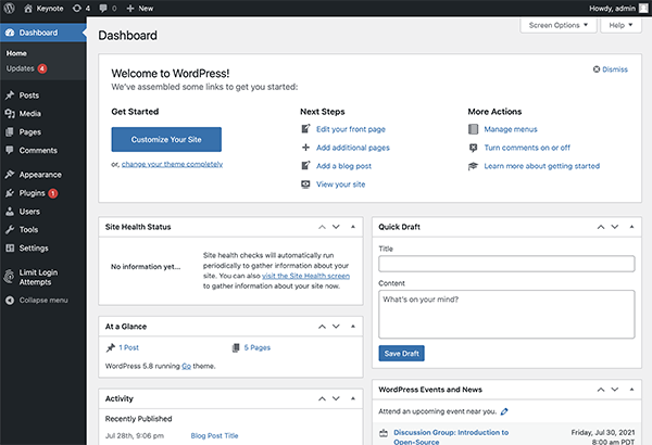 WordPress -dashboard