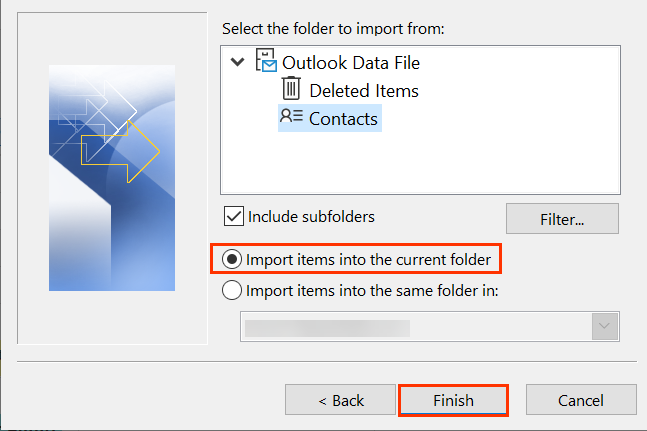 В разделе Выберите действие для выполнения выберите Импорт из другой программы или файла.