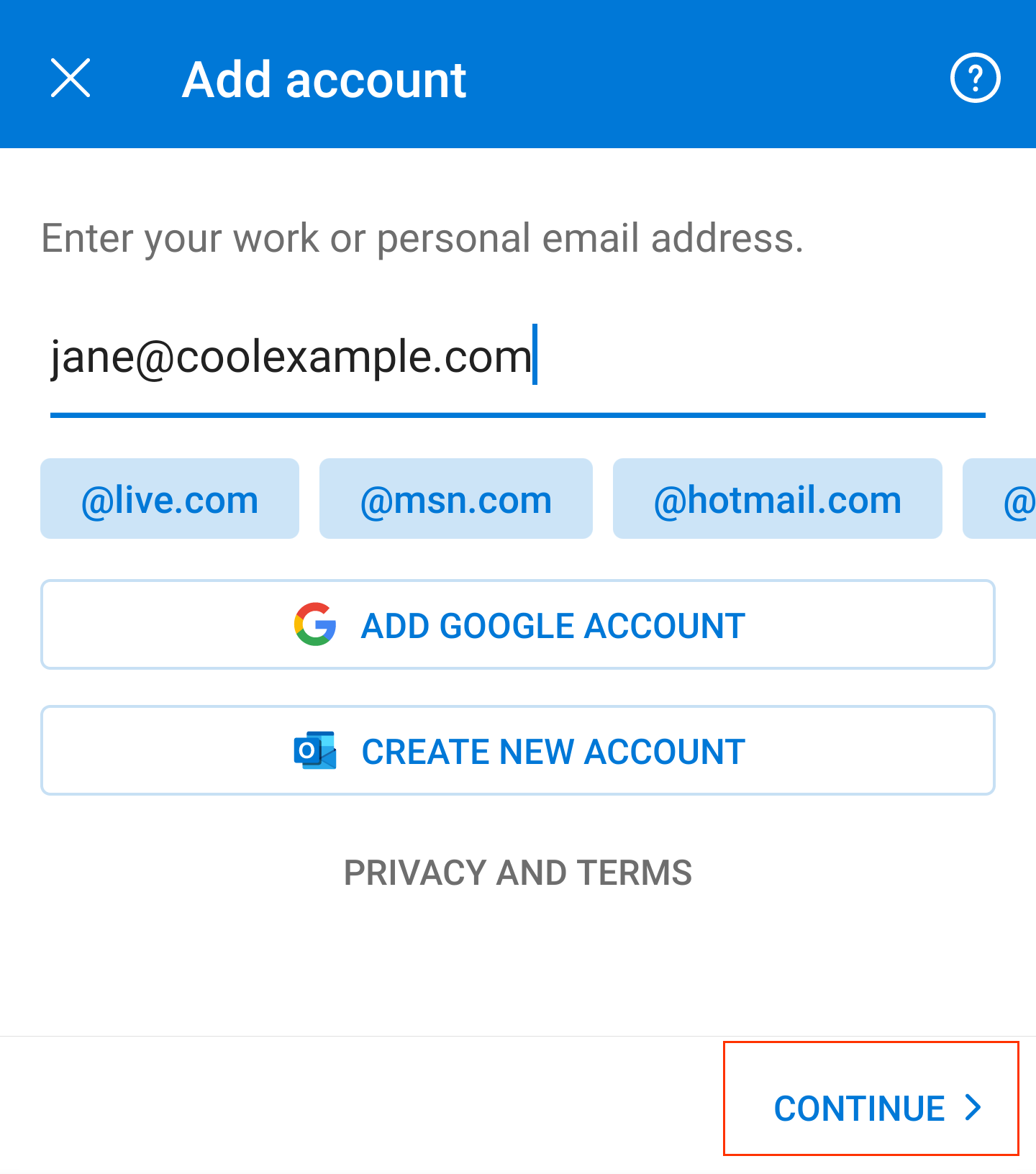 how to create new outlook email address