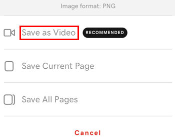 Icono de configuración de video en iOS