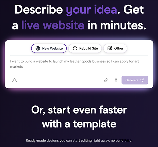 Rebuild my site option in Airo AI Builder