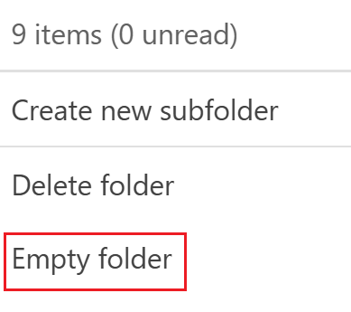 Select Empty folder from the flyout menu