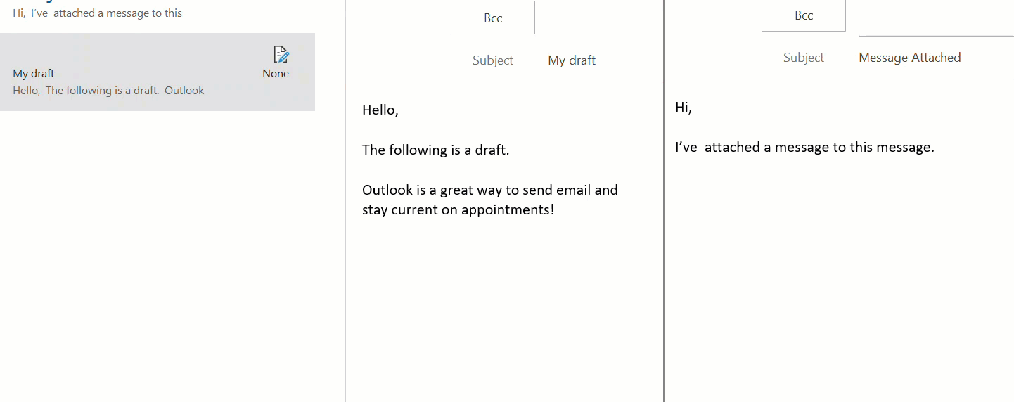Attach email to another email