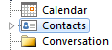 Choose Contacts folder.
