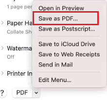 Select Save as PDF